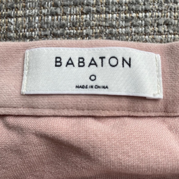 Babaton Pink ultra suede mini skirt size 0 - Picture 3 of 5